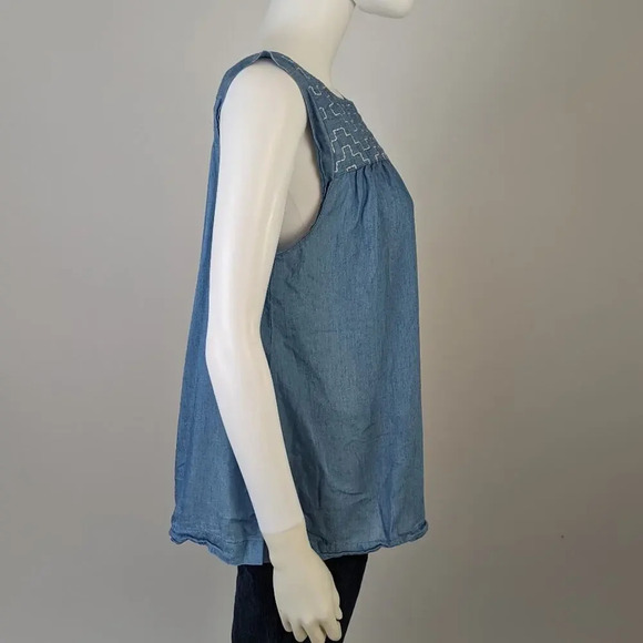 Loft Embroidered Peasant Blouse S - Picture 4 of 6